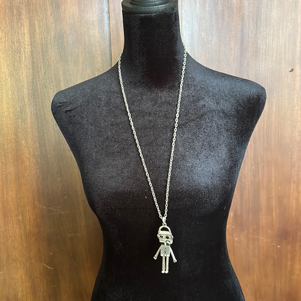 Early AI Articulated Robot Man Necklace